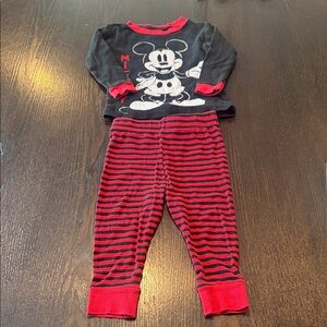 Disney Mickey Mouse Black and Red Pajama Set for Kids